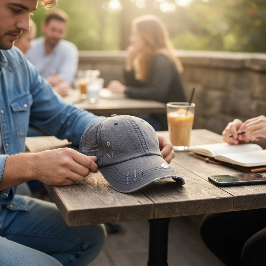 Blank Distressed Navy Hat