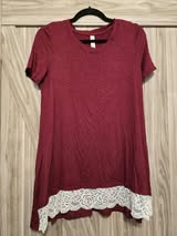 Maroon Lace Tunic - Small