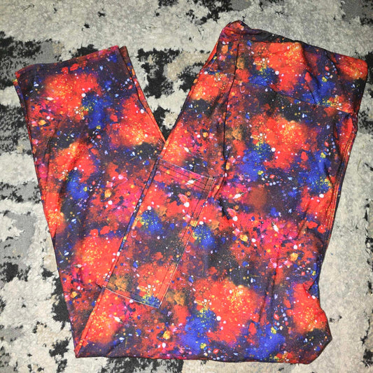 Primary Splatter Capri's With Pockets - OS