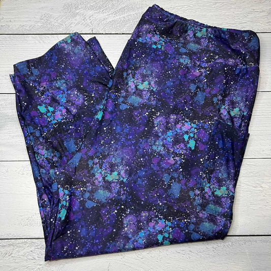 Splatter Space Capri's With Pockets - OS