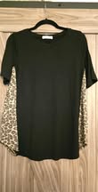 Black & Cheetah Block Top - Sm