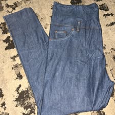 Solid Denim Leggings with Back Pockets TC