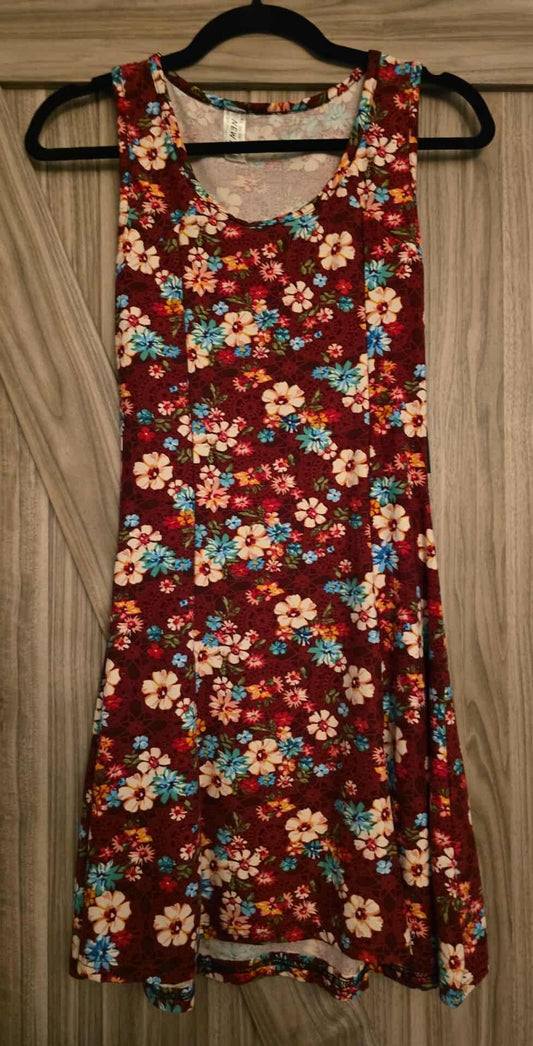 Maroon Floral Dress