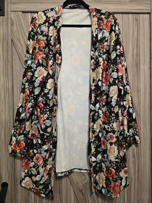 Floral Buttery Soft Cardigan w/ Pockets - S/M
