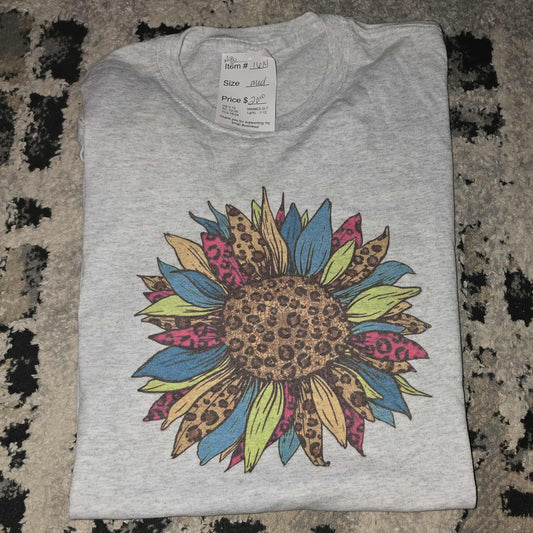 Cheetah Colorful Sunflower Tee - Medium