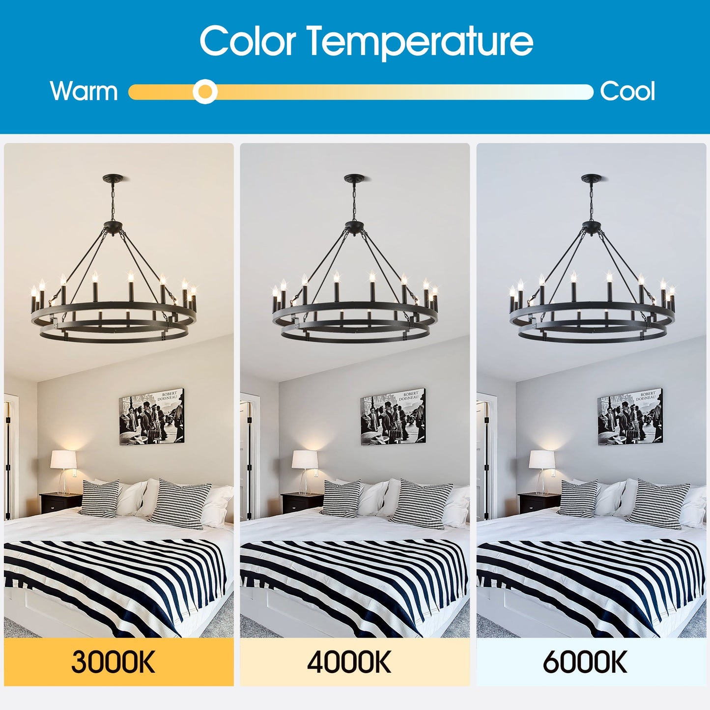 39 Inch 16-Lights Matte Black Wagon Wheel Chandelier with light E12
