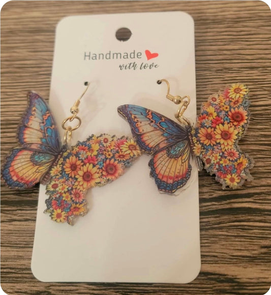 Floral Butterly Earrings
