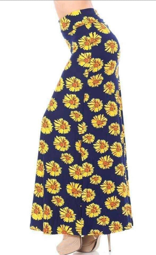 Sunflower Maxi Skirt - One Size