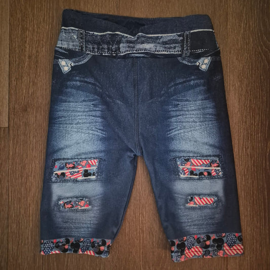 Patched Denim Biker Shorts- kids L/LX
