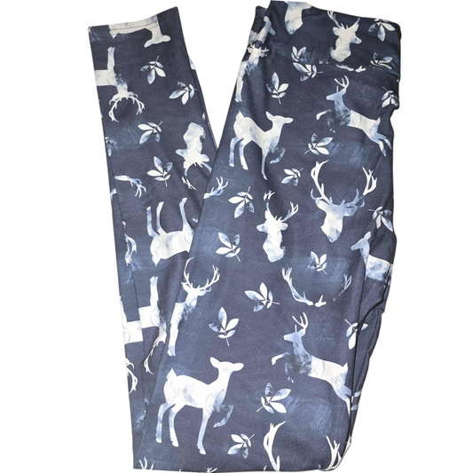 Navy Deer Legging Plus Size (TC)