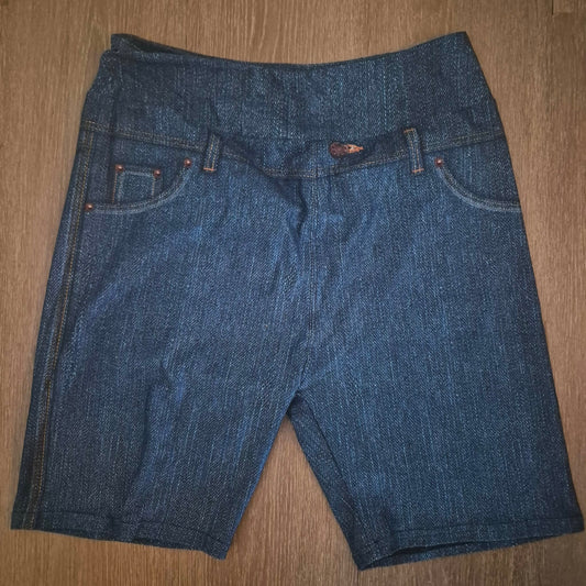 Denim Biker Shorts with Pockets - TC