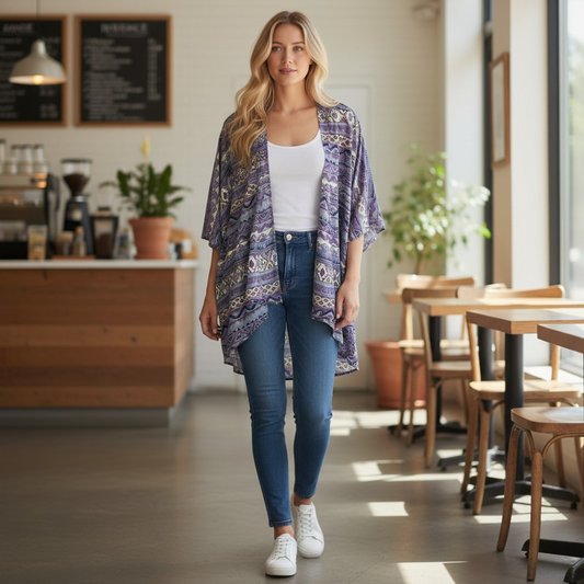 Purple Lularoe Aztec Light Cardigan - Medium