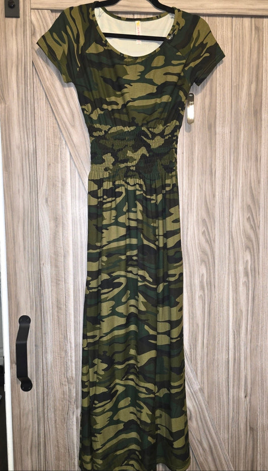 Camo Maxi Dress - One Size