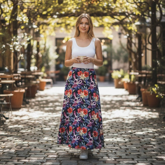 Tropical Floral Maxi Skirt S/M