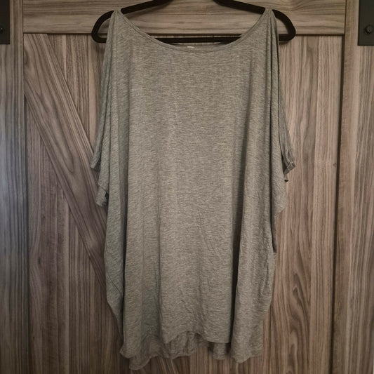Grey Cold Shoulder Top - 3X