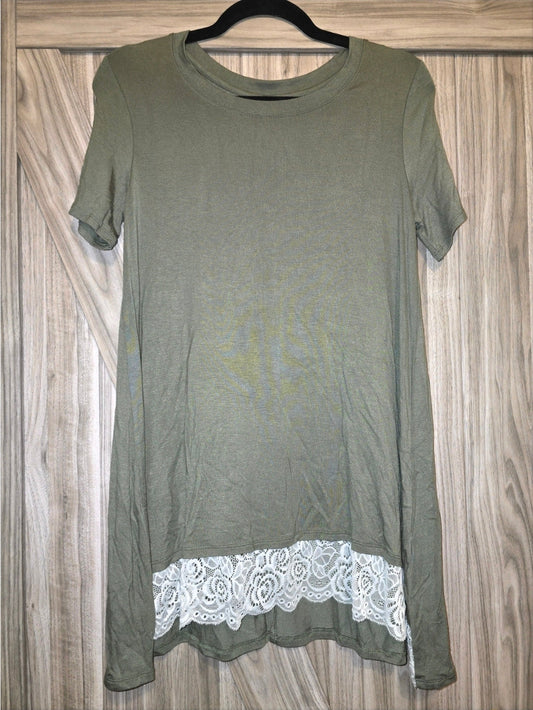 Olive Lace Tunic - Large