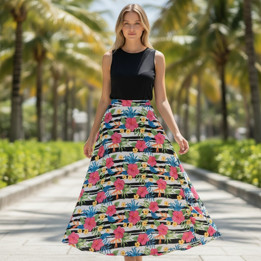 Tropical Maxi Skirt 2X/3X